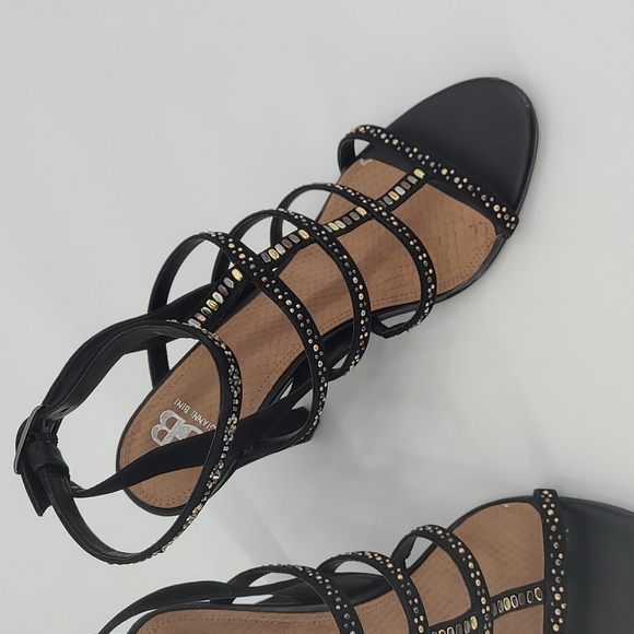 Gianni Bini black Heels rhinestones with adjustable ankle strap - Picture 2 of 6